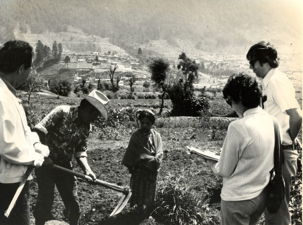 Picture of IFDC working with farmers in Colombia in the 70s
