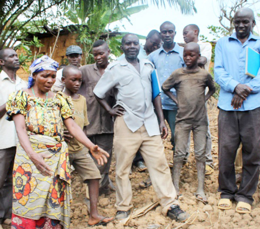 farmers stand at a training