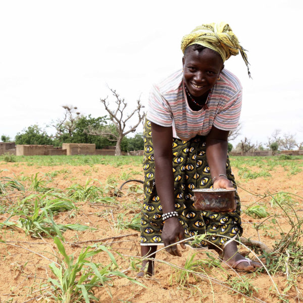 Woman with fertilizer