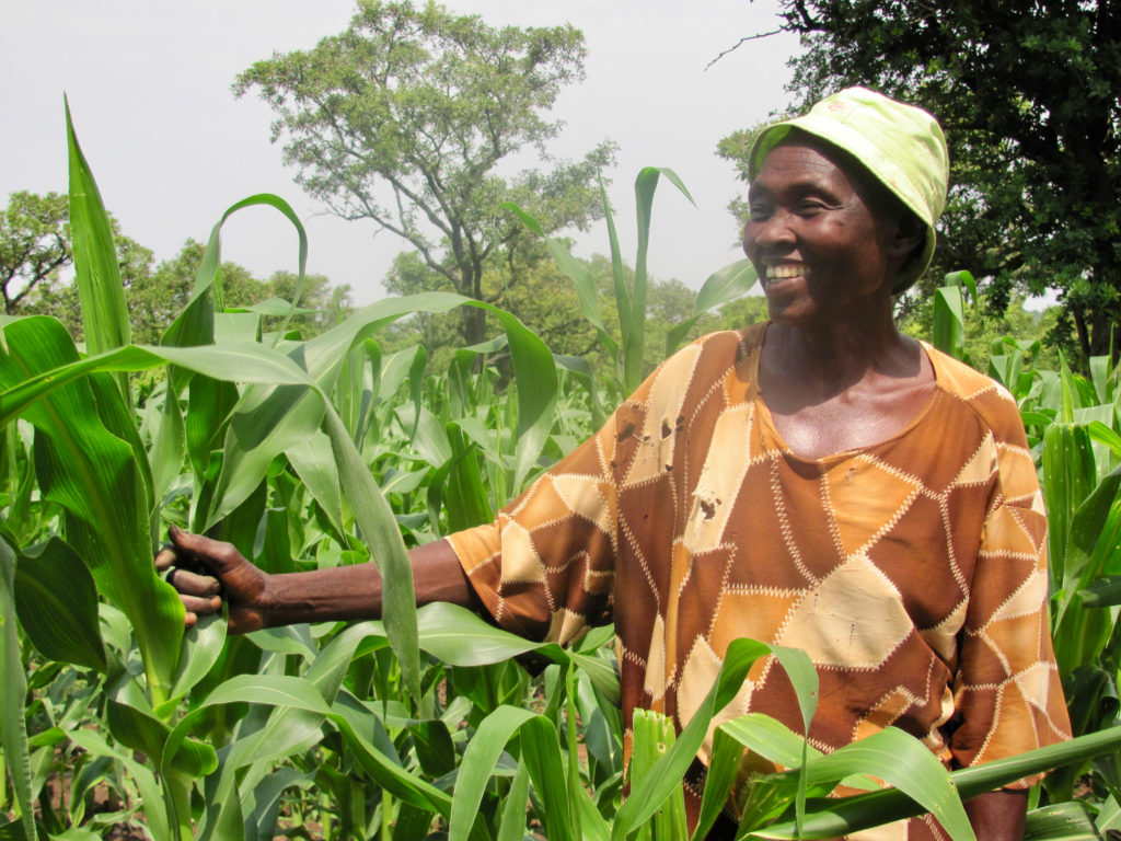 Farmer Margaret Gune stands in field