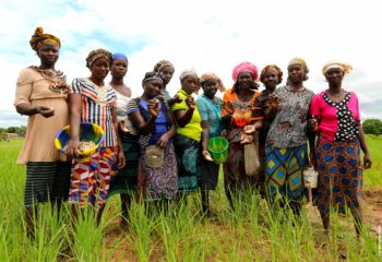 Malian Farmers hold their fertilizer