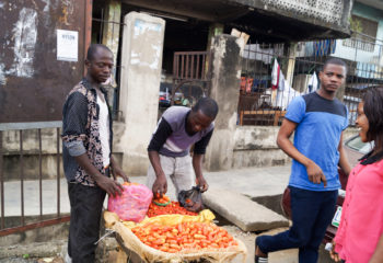 a man sells tomatoes