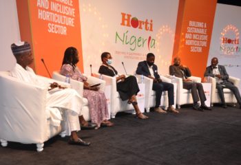 Representatives sitting on stage at the HortiNigeria program launch
