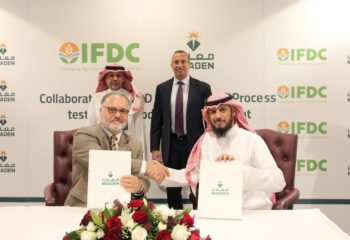 IFDC President and CEO Albin Hubscher and Abdulrahman M. Al-Sadlan, Vice President of Strategy, Planning & Industrial Development Phosphate & IM SBU of Ma’aden