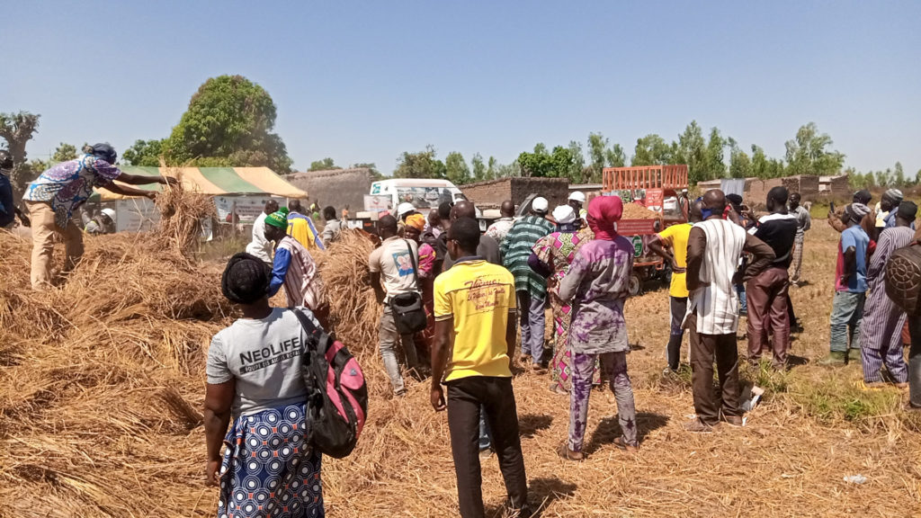 producers watch a composting demonstration