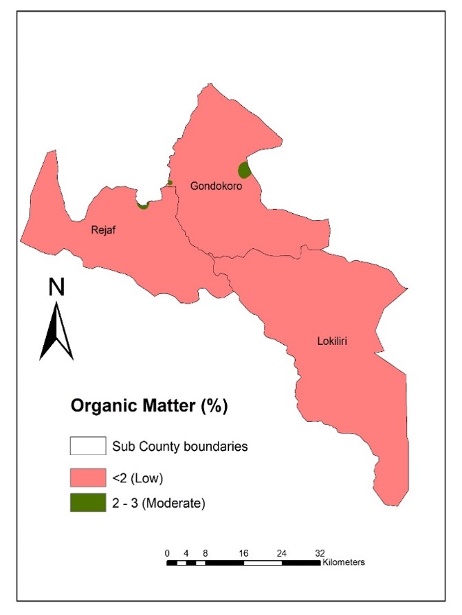 A map of the soil organic matter in Juba