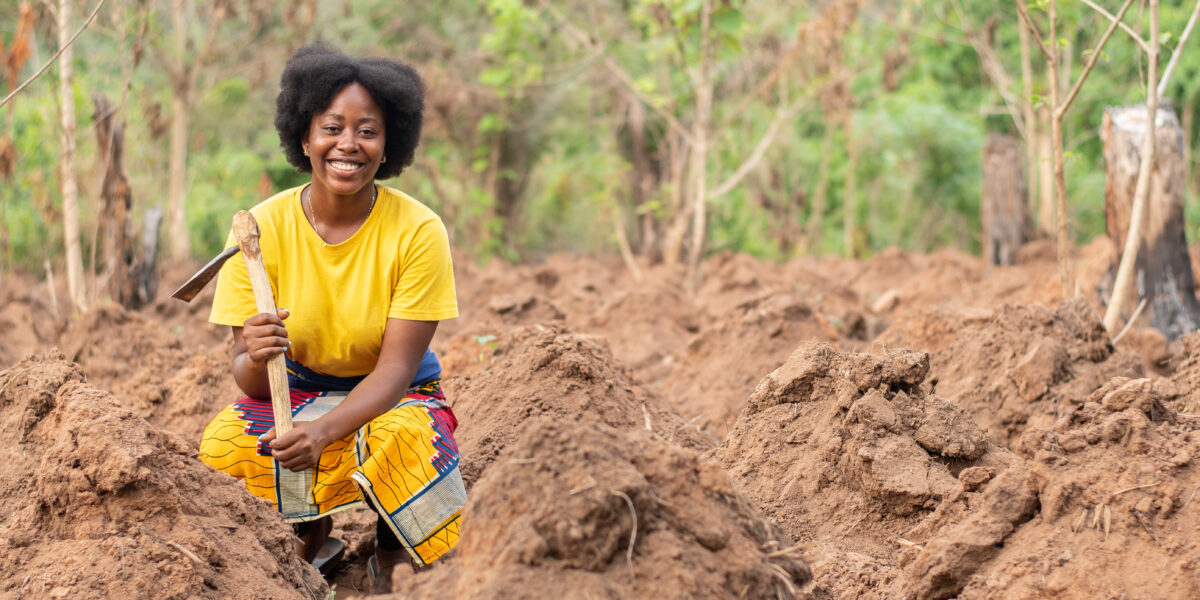 female african farmer working on a farm