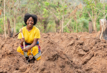 female african farmer working on a farm