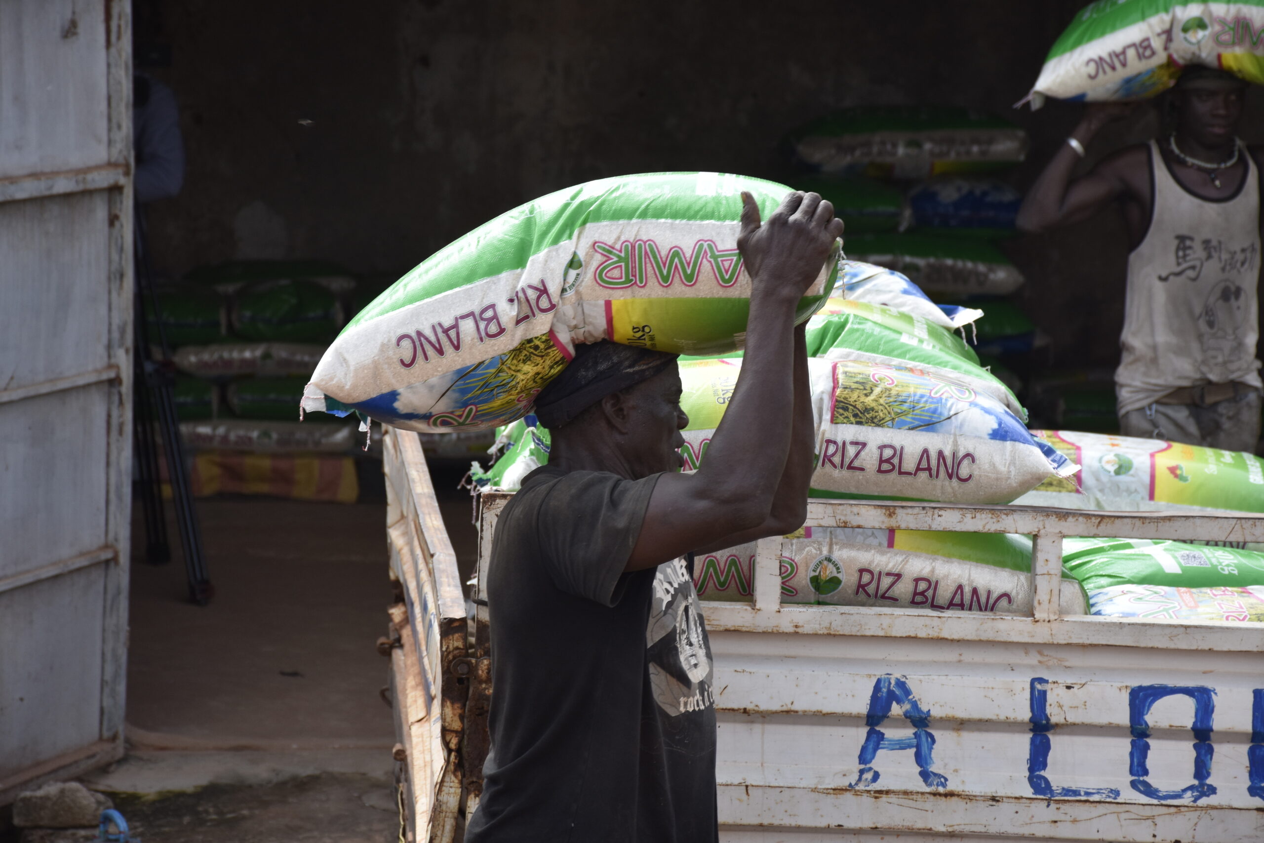 Rice being distributed by champion Nebnooma